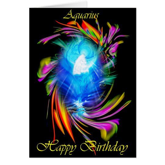 Happy Birthday Aquarius - Wassermann Karte