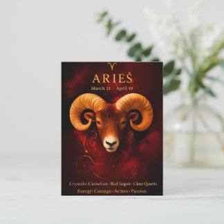 Happy Birthday Aries | Birthstone Post Card Postkarte