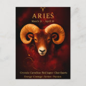 Happy Birthday Aries | Birthstone Post Card Postkarte (Vorderseite)