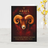 Happy Birthday Aries | Carnelian Birthstone Card Karte (Gelbe Blume)