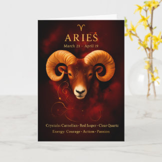 Happy Birthday Aries | Carnelian Birthstone Card Karte