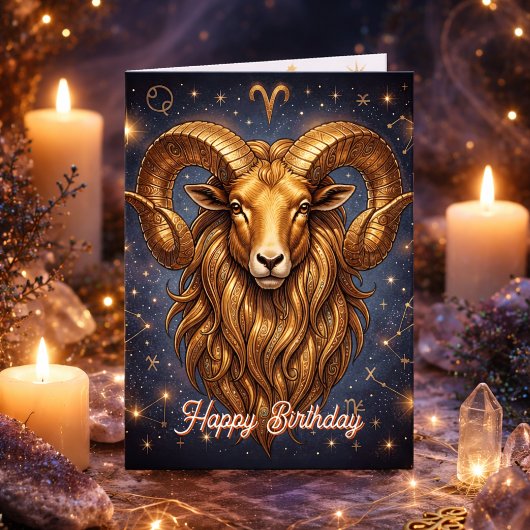 Happy Birthday Aries | Horoscope Astrlogy Karte