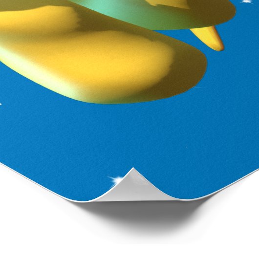 Happy Birthday Astronaut und Alien Fun Poster (Ecke)