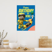 Happy Birthday Astronaut und Alien Fun Poster (Küche)