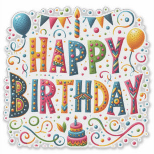 Happy Birthday Aufkleber