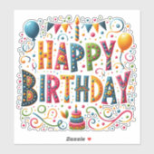 Happy Birthday Aufkleber (Blatt)