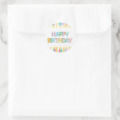 Happy Birthday Aufkleber (Tasche)
