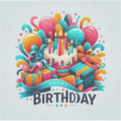 Happy Birthday Aufkleber (Vorderseite)