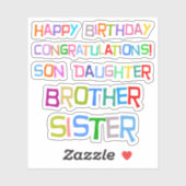 Happy Birthday Aufkleber (Blatt)