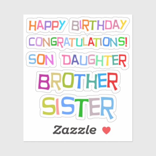 Happy Birthday Aufkleber (Blatt)