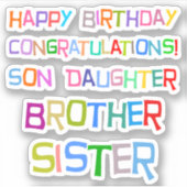 Happy Birthday Aufkleber (Vorderseite)