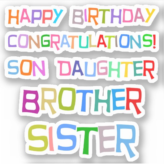 Happy Birthday Aufkleber (Vorderseite)