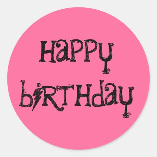 Happy Birthday Aufkleber skizzenhaft Text (Vorderseite)