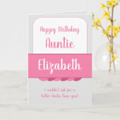 Happy Birthday Auntie grau und rosa Karte (Gelbe Blume)