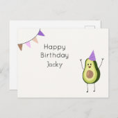 Happy Birthday Avocado Card Postkarte (Vorne/Hinten)