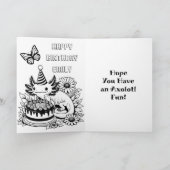 Happy Birthday Axolotl Themed Personalisiert Karte (Innenseite)