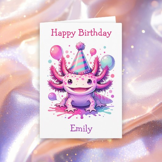 Happy Birthday Axolotl Themed Personalisiert Karte