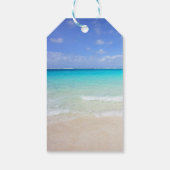 Happy Birthday Azure Blue Caribbean Tropical Beach Geschenkanhänger (Rückseite)
