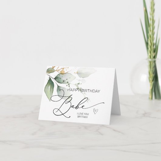 Happy Birthday Babe für Boyfriend Husband Card Karte (Vorderseite)