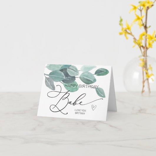 Happy Birthday Babe für Boyfriend Husband Card Karte (Gelbe Blume)