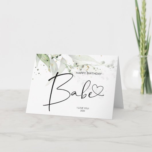 Happy Birthday Babe Gift Romantic Card für Ehefrau Karte (Vorderseite)