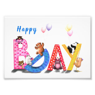 Happy Birthday - Baby Bears Party Celebration Fun  Fotodruck