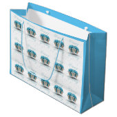 Happy Birthday Baby Blue Große Geschenktasche Große Geschenktüte (Vorderseite Schrägansicht)