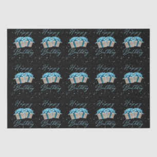 Happy Birthday Baby Blue Tissue Paper Seidenpapier