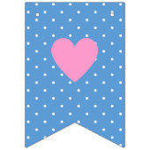 Happy Birthday Baby Blue White Polka Dots Wimpelkette (Erste Fahne)