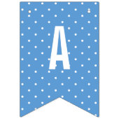 Happy Birthday Baby Blue White Polka Dots Wimpelkette (Dritte Fahne)