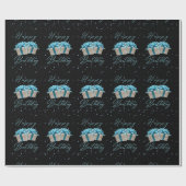Happy Birthday Baby Blue Wrapping Paper Geschenkpapier (Flach)