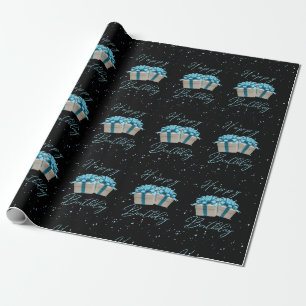 Happy Birthday Baby Blue Wrapping Paper Geschenkpapier