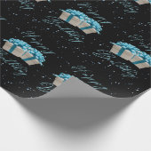 Happy Birthday Baby Blue Wrapping Paper Geschenkpapier (Ecke)