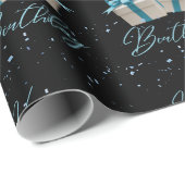 Happy Birthday Baby Blue Wrapping Paper Geschenkpapier (Rolleneckpunkt)