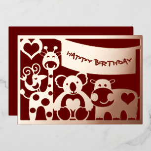 Happy Birthday Baby Boy Animes in Foil Holiday C Folien Feiertagskarte