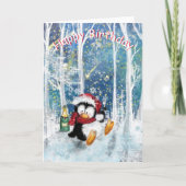 Happy Birthday Baby Card Happy Penguin Karte (Vorderseite)