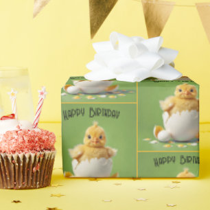 Happy Birthday Baby Chick Geschenkpapier