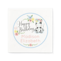 Happy Birthday Baby Cow Floral 1. Geburtstag Party