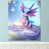 Happy Birthday Baby Dragon Leinwanddruck (Insitu (Holzboden))