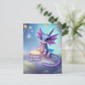 Happy Birthday Baby Dragon Postkarte (Stehend Vorderseite)
