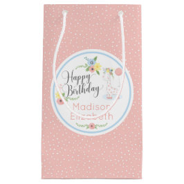 Happy Birthday Baby Giraffe Floral Calf Custom Kleine Geschenktüte