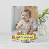 Happy Birthday Baby Girl - Download-Karte Einladung (Stehend Vorderseite)
