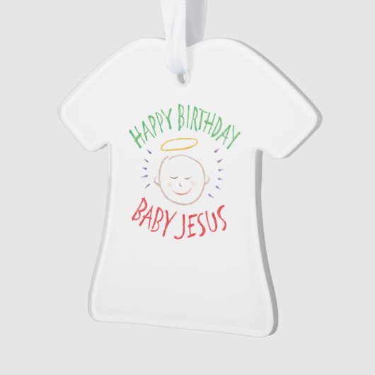 Happy Birthday Baby Jesus - Christliche Weihnachte Ornament (Vorderseite)