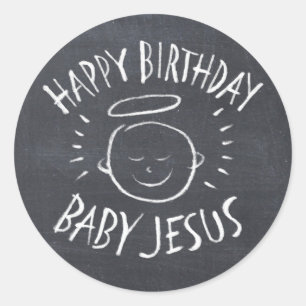 Happy Birthday Baby Jesus - Weihnachten Christlich Runder Aufkleber