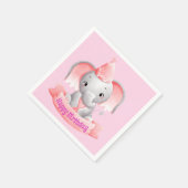 Happy Birthday Baby Pink Elephant Serviette (Ecke)