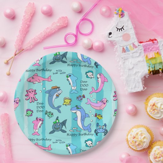Happy Birthday Baby Shark Doo Doo Doo Doo Party Pappteller (Party)