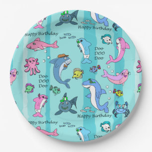 Happy Birthday Baby Shark Doo Doo Doo Doo Party Pappteller