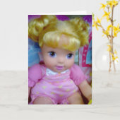 HAPPY BIRTHDAY BABYDOLL KARTE (Gelbe Blume)