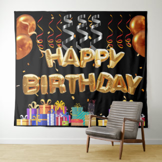 Happy Birthday Backdrop Wandteppich