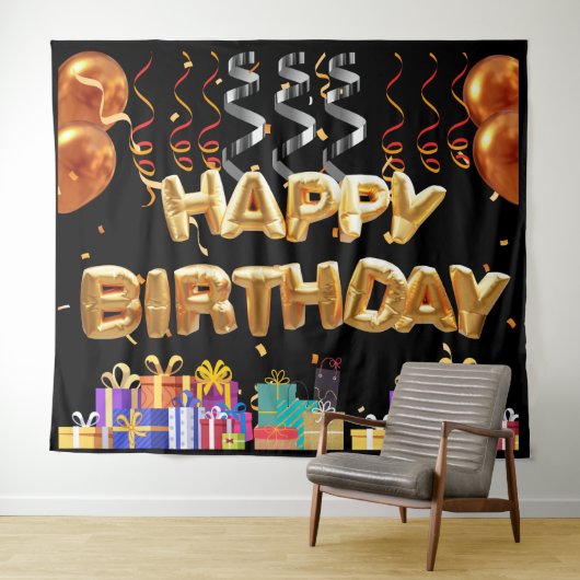 Happy Birthday Backdrop Wandteppich (Beispiel (Horizontal))